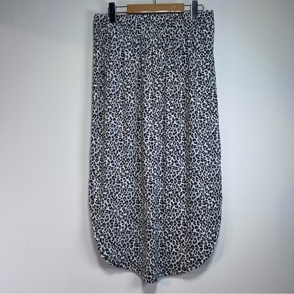 Jackson Rowe | Abstract Dot Print Pull-On Midi Skirt – Gray/Black | Size L - Picture 1 of 9